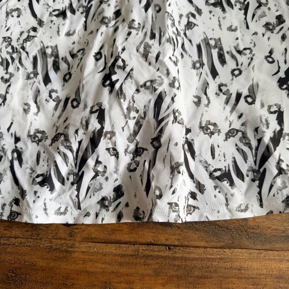 Puma Golf Womens White Black Animal Print Performance Skort‎ XL Built-in Shorts